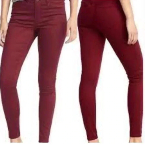 Old Navy Pants - 4/$25 NWT Old Navy Burgundy Super Skinny Rockstar Sateen Stretch Pants Sz 18P